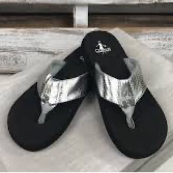 Corkys Shoes Corkys Lumi Flip Flop Silver Poshmark